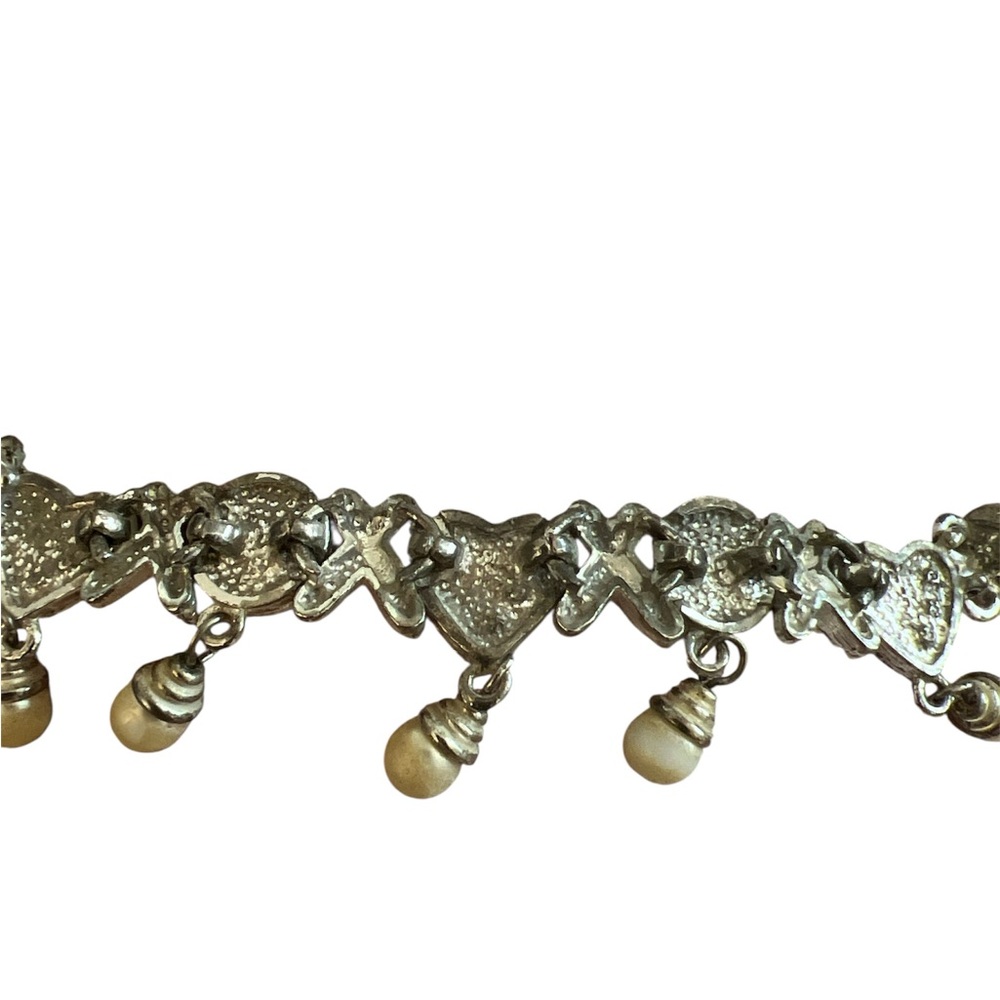 Elegant Pearl and Silver Necklace Y2K. Front and back pics. - Picture 9 of 9